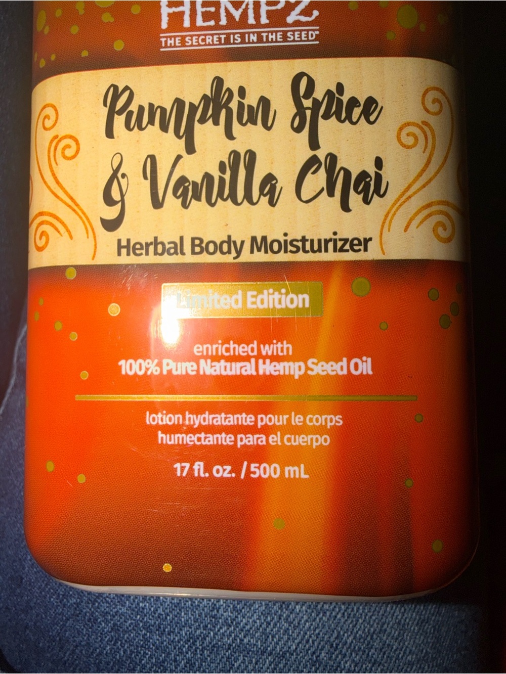 Hempz Pumpkin Spice & Vanilla Chai Herbal Body Moisturizer — Orange
